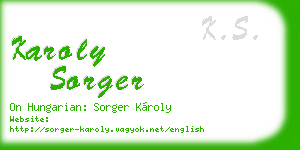 karoly sorger business card